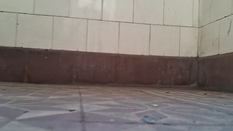 Old tiled subway corner wall showing steady camera motion video clip 库存影片 337897039