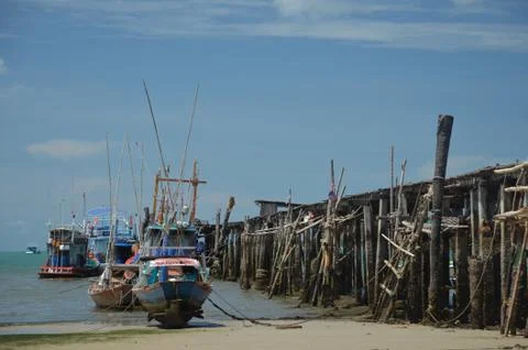 Old timber Jetty Foto stock