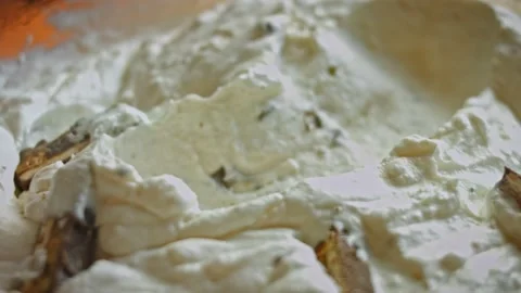 Old time custard ice cream. 4k macro video Vídeos de archivo 160560243