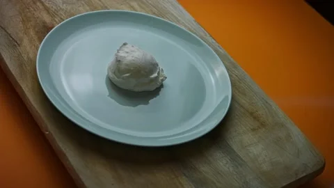 Old time custard ice cream. 4k macro video Stock Footage 160562562