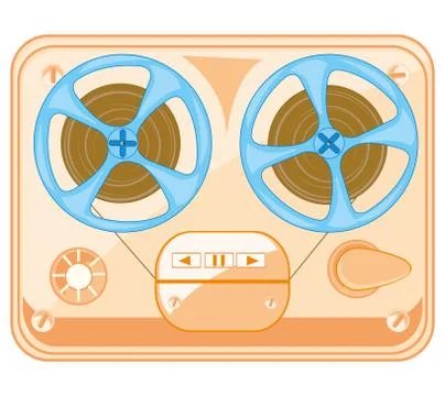 Old-time music player spool Stock Illustration