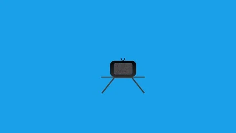 Old time tv animation on blue background,best animation in 4k. Stock Footage 201025923