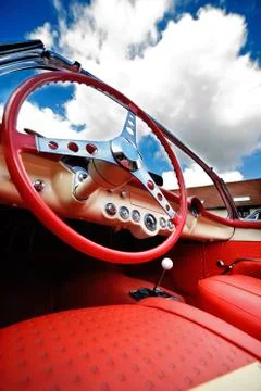 Old timer cabriolet trip Stock Photos