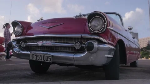 Old timer car parked in Plaza de la Revolucion. Stock Footage 226053490