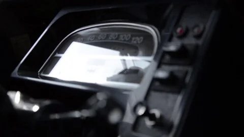 Old timer citroen 2c internal driving view Stock Footage 84297991