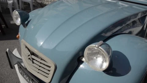 Old timer citroen 2cv front Stock Footage 84297966