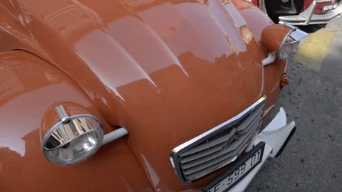 Old timer citroen 2cv front Stock Footage 84298194