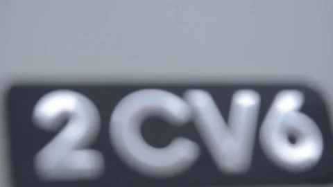 Old timer citroen 2cv6 logo Stock Footage 84298387