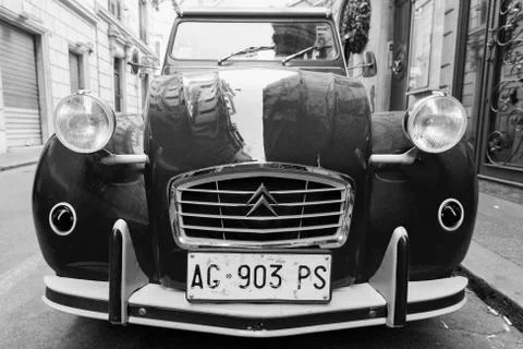 Old-timer Citroen 2cv6 Special car stands parked Stock Photos