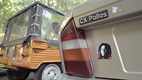 Old timer citroen cx pallas lettering logo Stock Footage 84298476
