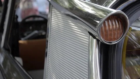 Old timer citroen ds interior and rear light detail Stock Footage 84298503