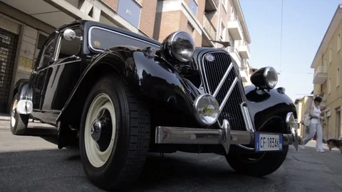 Old timer citroen front view Stock Footage 84298164