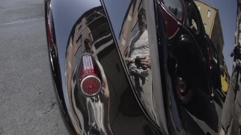 Old timer citroen lateral view Stock Footage 84298157