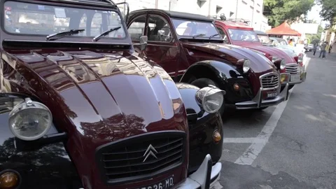 Old timer citroen medium front view Stock Footage 84297892