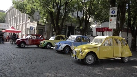 Old timer citroen parked far view Stock Footage 84298068