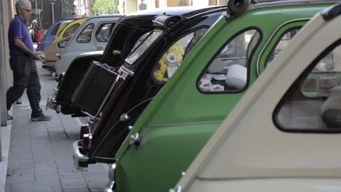 Old timer citroen rear parked Stock Footage 84298633