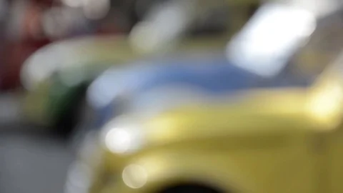 Old timer multicolor citroen parked Stock Footage 84298060