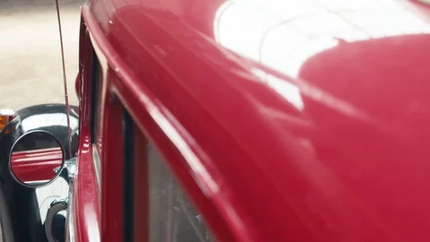 Old-timer, red and black Stock Footage 112363921