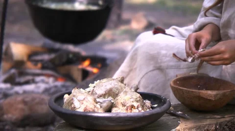 Old times cooking Video stock 989957