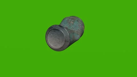 An old tin can rotates on a green screen Stock Footage 279062911