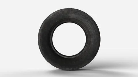 Old tire on white backdrop Stock Illustration