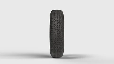 Old tire on white background, front view Stock Illustration