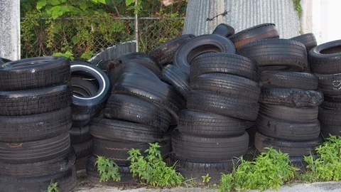 Old tires 4K Stock Footage 93676537