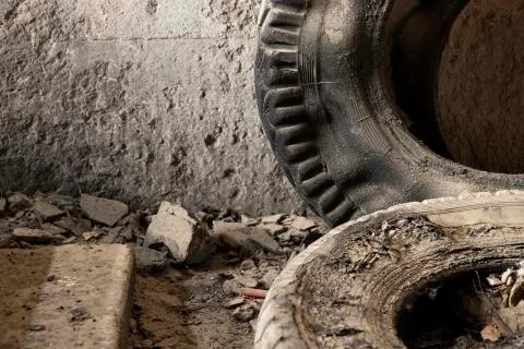 Old tires from car. Stock Photos