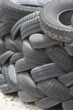 Old tires on a dump Stock Photos