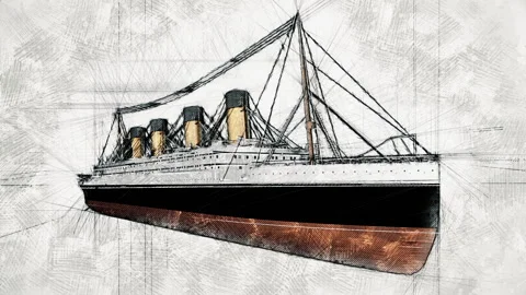 Titanic Graphics in Minimalist Art Style: 4K & Vector – IMAGELLA