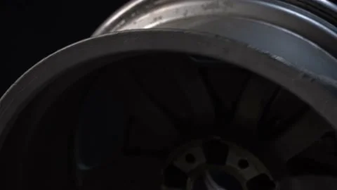 Old titanium rims auto Stock Footage 155014113