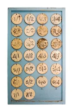 Old token on the board Stock Photos