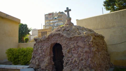 Old tomb at Coptic cemetery in Cairo, Egypt Video stock 306026949
