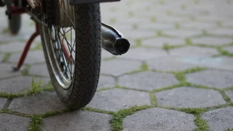 Old Tomos moped startup running engine Stock Footage 154248020