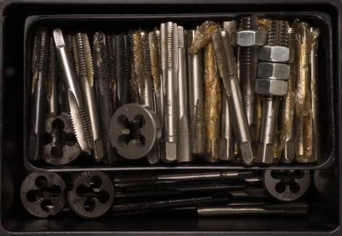 The old tool for threading, background Stock Photos