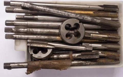 The old tool for threading, background Stock Photos