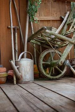 Old tools of the gardener Stock Photos