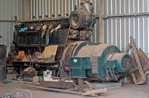 Old tools of the goldmine of leonora exposed for the tourists Stock Photos