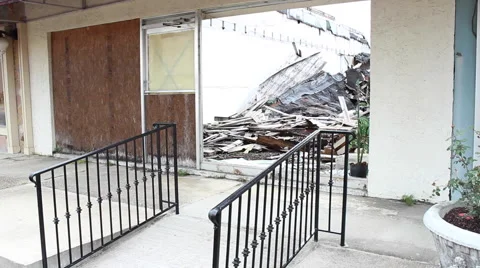 Old Torn Down Store Video stock 48784618
