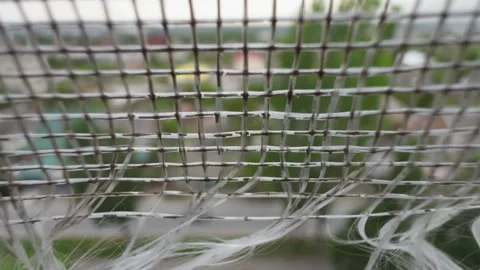 Old torn mosquito net close-up. Stock Footage 273608015