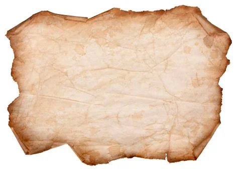 Old Torn Paper Scroll Isolated on a White Background Stock Photos