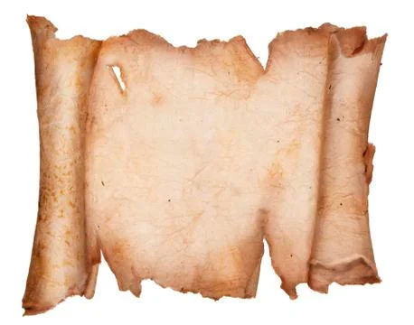 Old Torn Paper Scroll Isolated on a White Background Stock Photos