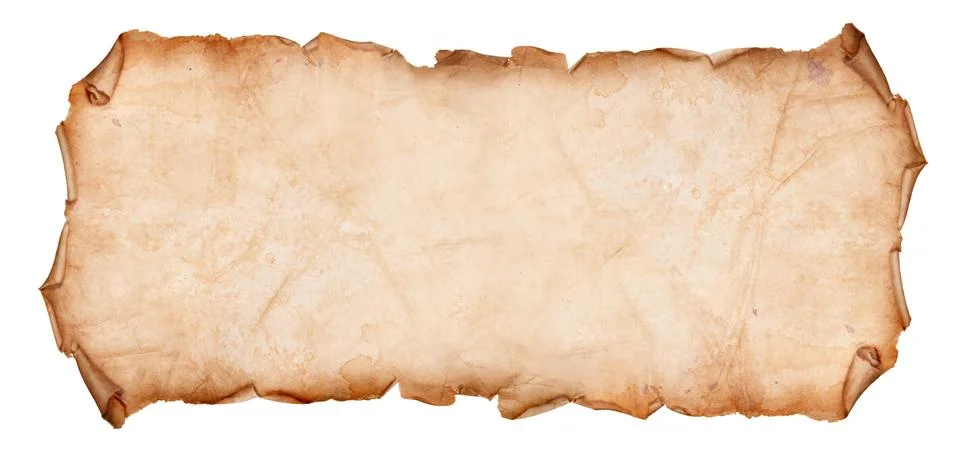 Old Torn Paper Scroll Isolated on a White Background Stock Photos