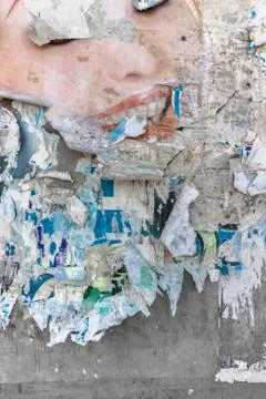 Old torn posters Stock Photos