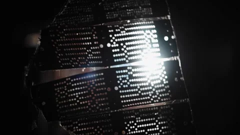 An old torn punched card is hanging in a room of an abandoned building Stock Footage 307224571