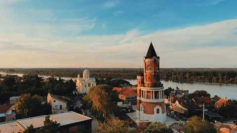 Old Tower 2 Drone 4k Stock Footage