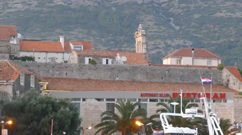 Old Tower Bell and  Stone walls Stock Footage 54913918