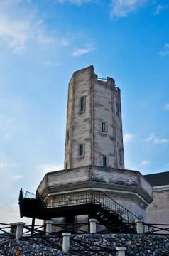 Old tower with blue sky Stock Photos