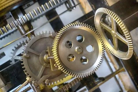 Old tower clock machine Stock Photos