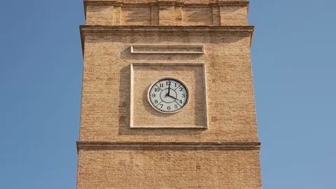 Old tower clock timelapse. Stock-Footage 88506347